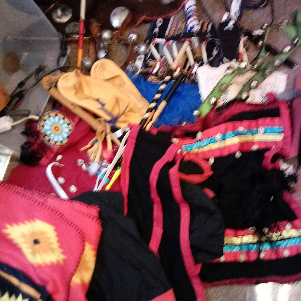 30 Indian dance items-clothing, leather bells etc